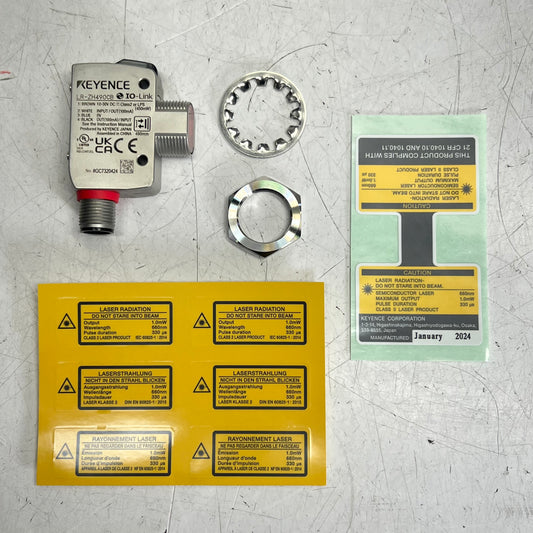 KEYENCE M18 Threaded Mount W/ M12 Connector Laser Sensor LR-ZH490CB
