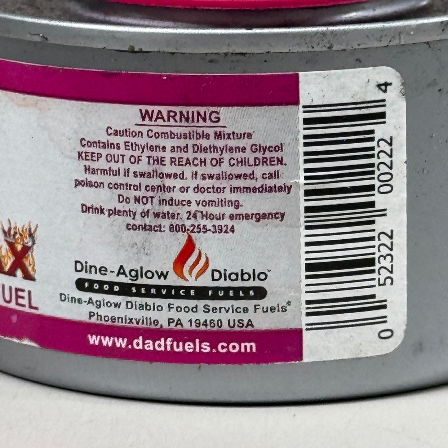 ZA@ DIABLO MAX (24 PACK) Wick Chafing Fuel 4.5 fl oz 2 Hr Heating Fuel As-is