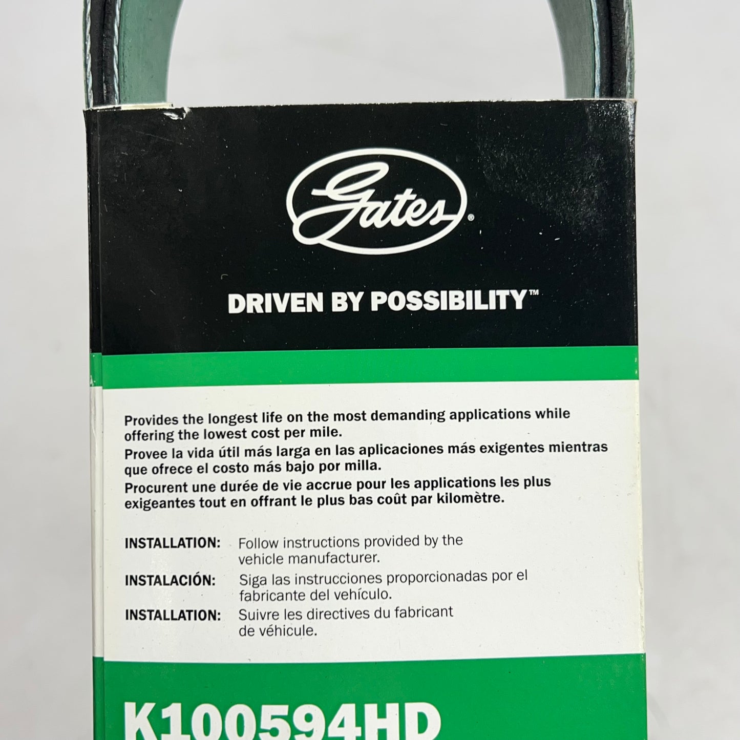 GATES Micro-v Fleetrunner Serpentine Belt for Prevost 10 Rib 60" Black K100594HD
