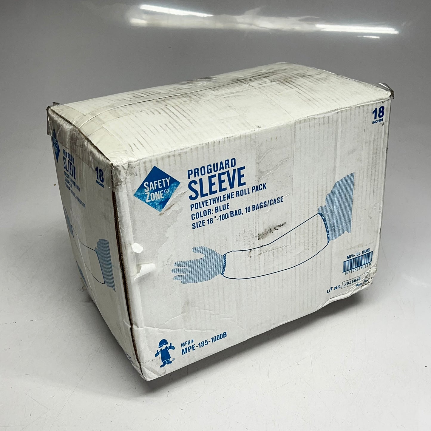 SAFETY ZONE (1000 PACK)Pro Guard Sleeve Polyethylene Roll Pack  18" Blue MPE-185-1000B