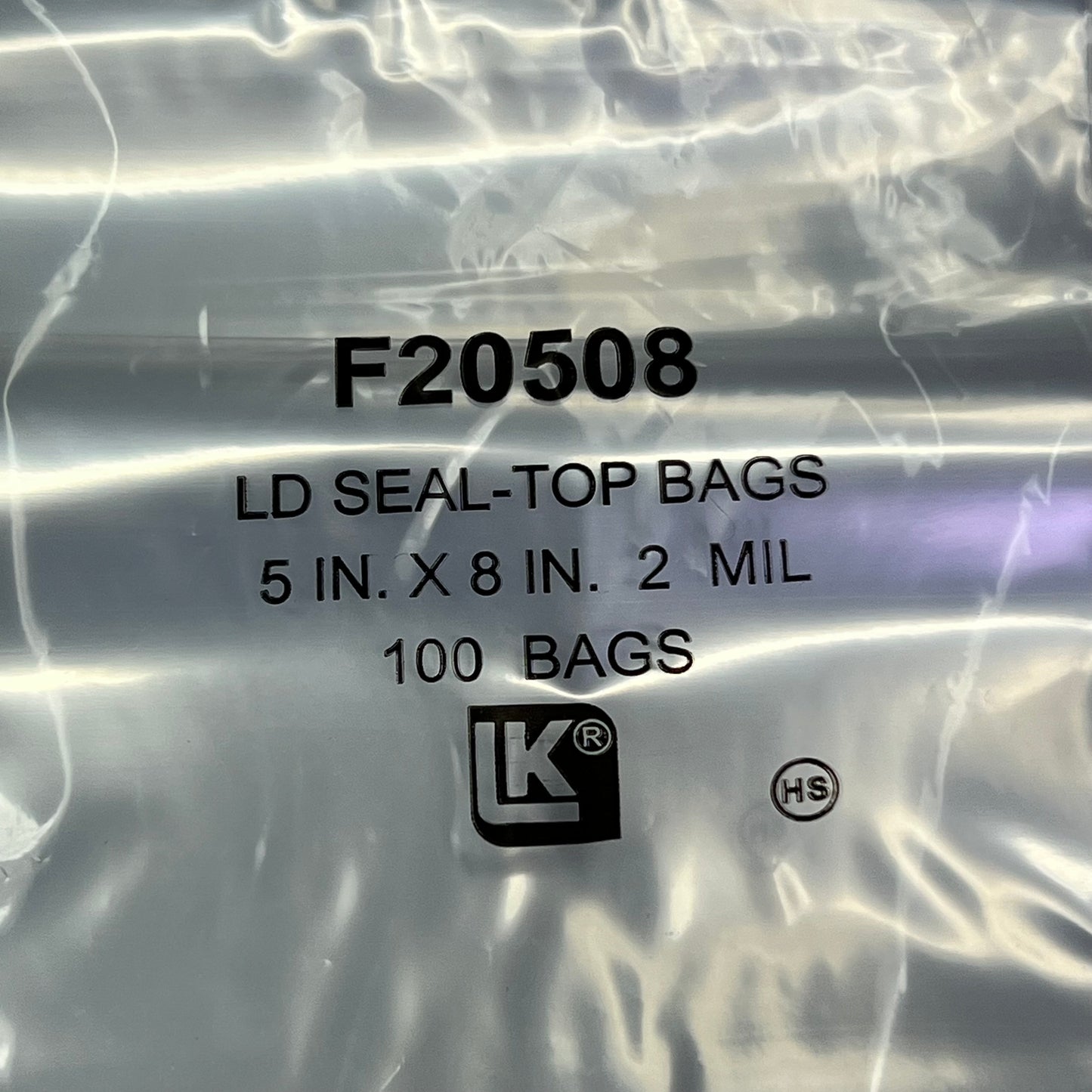 ELKAY PLASTICS (1000) LD Seal Top Poly Bags 5 in. x 8 in. F20508
