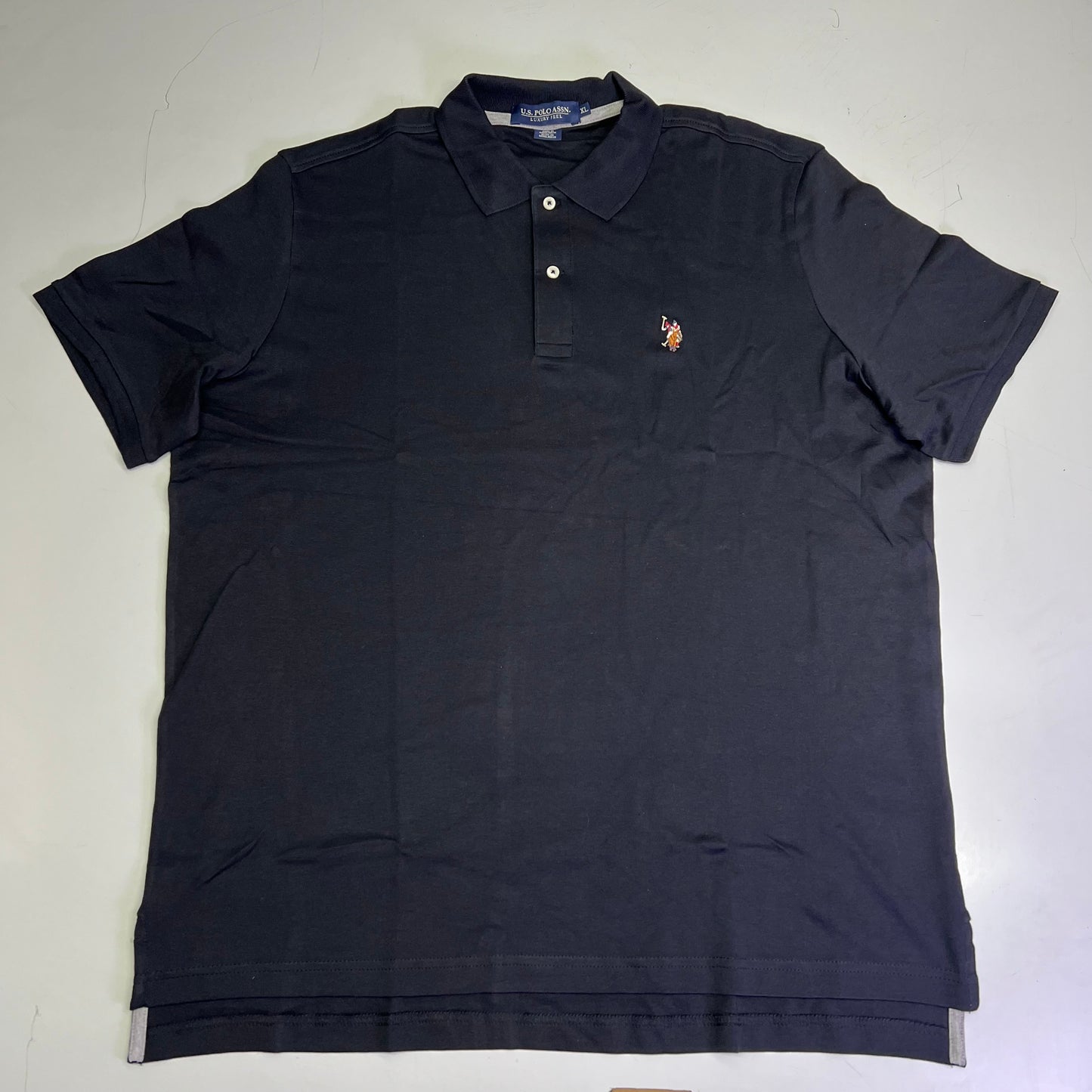 U.S. POLO Interlock Polo Shirt W/ Embroidered Logo Men's Sz XL Black 23000123