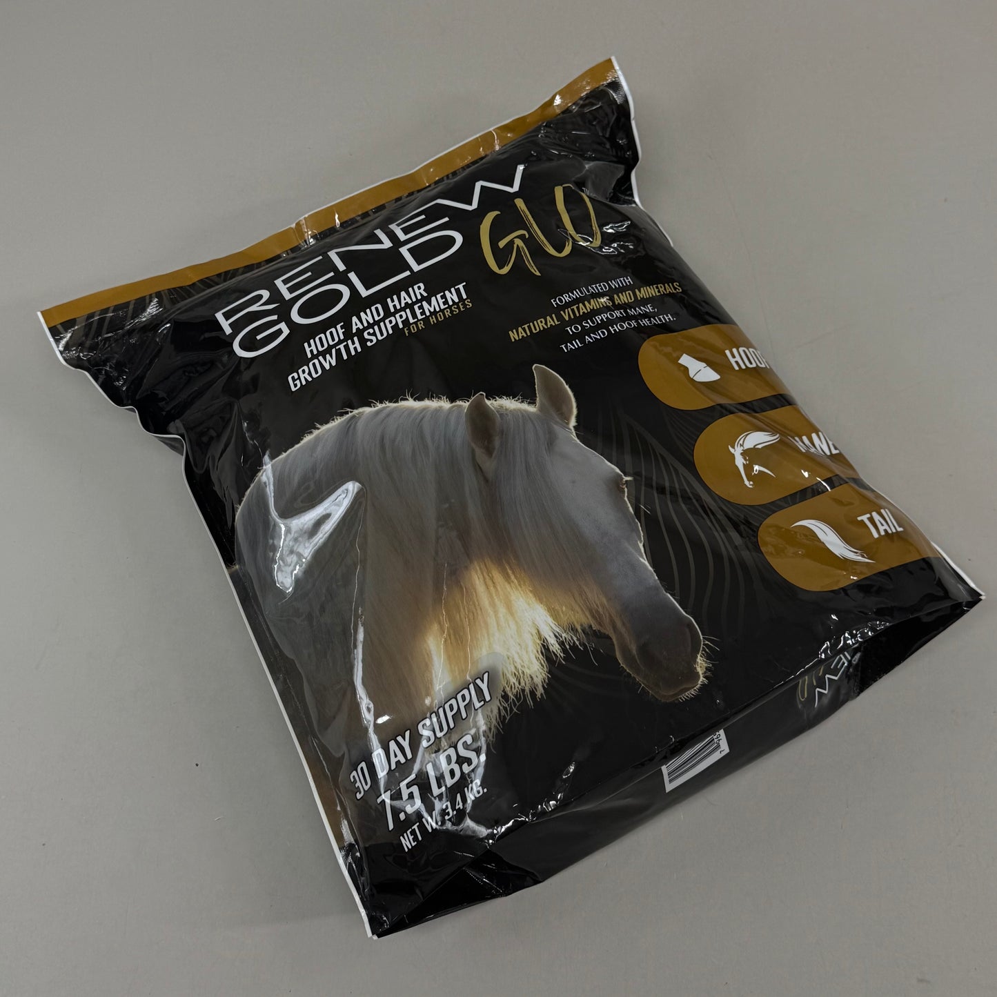 RENEW GOLD Glo Hoof And Hair Growth Supplement For Horses 7.5 lbs RGGLO7.5 BB 07/26