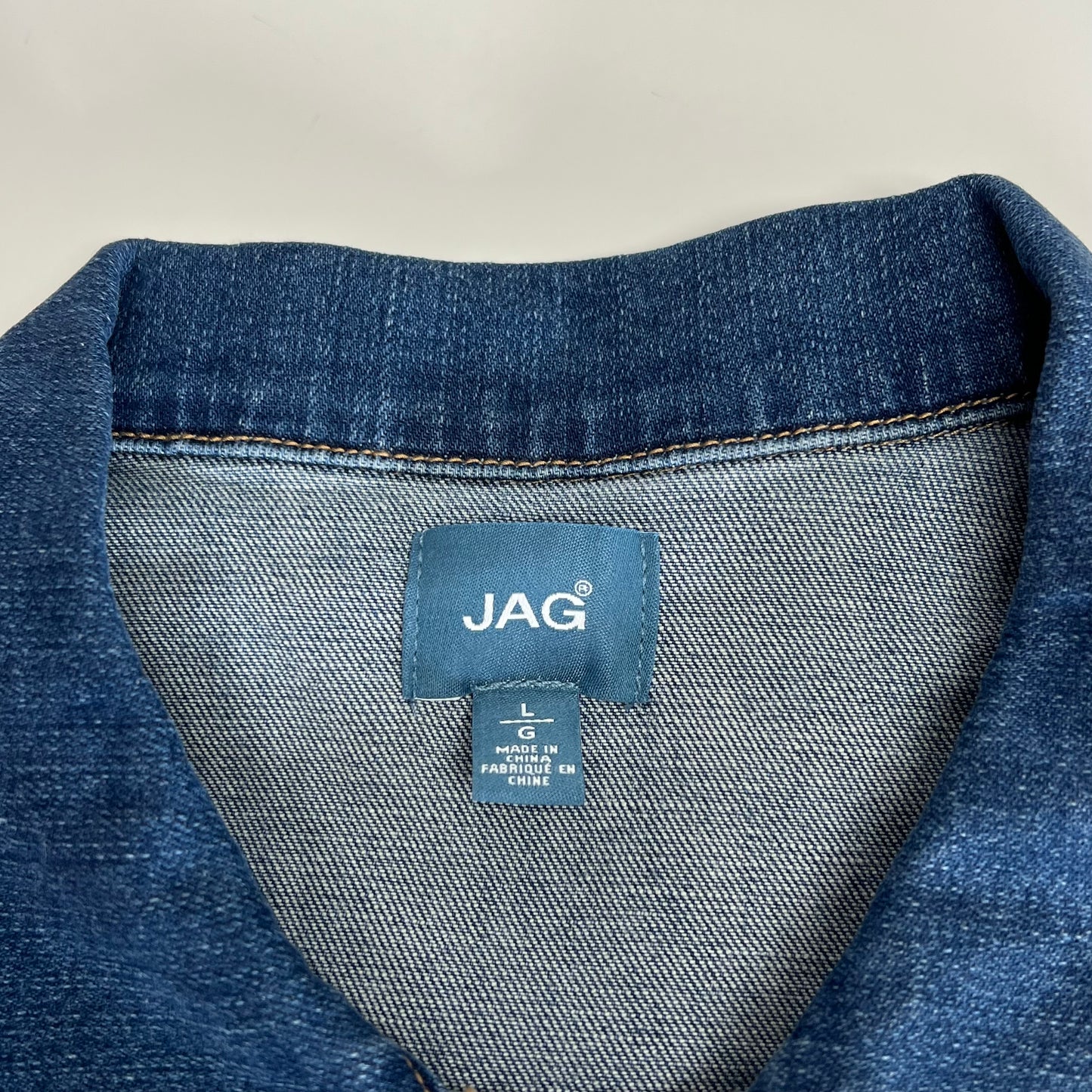 JAG Jag Shaylie Denim Jacket Women's Sz L Harbor Blue J8310SAP326