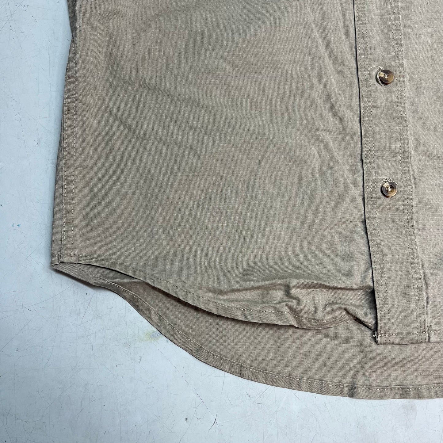 NOBLE OUTFITTERS Short Sleeve Weathered Work Shirt Men's Sz M-R Khaki 12005