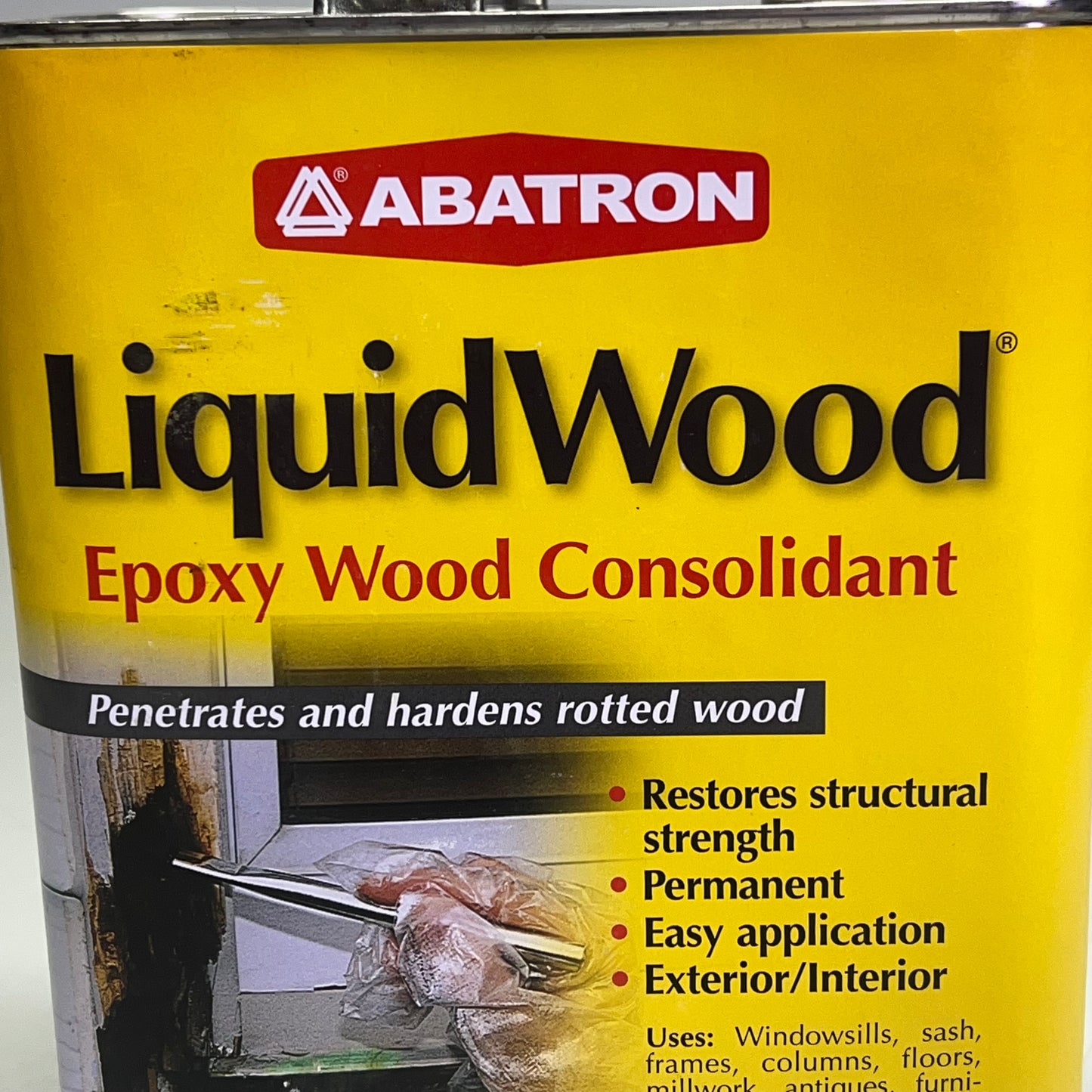 ABATRON Liquid Wood Epoxy Wood Consolidate Kit Part A & Part B 1 Gal (Dented)