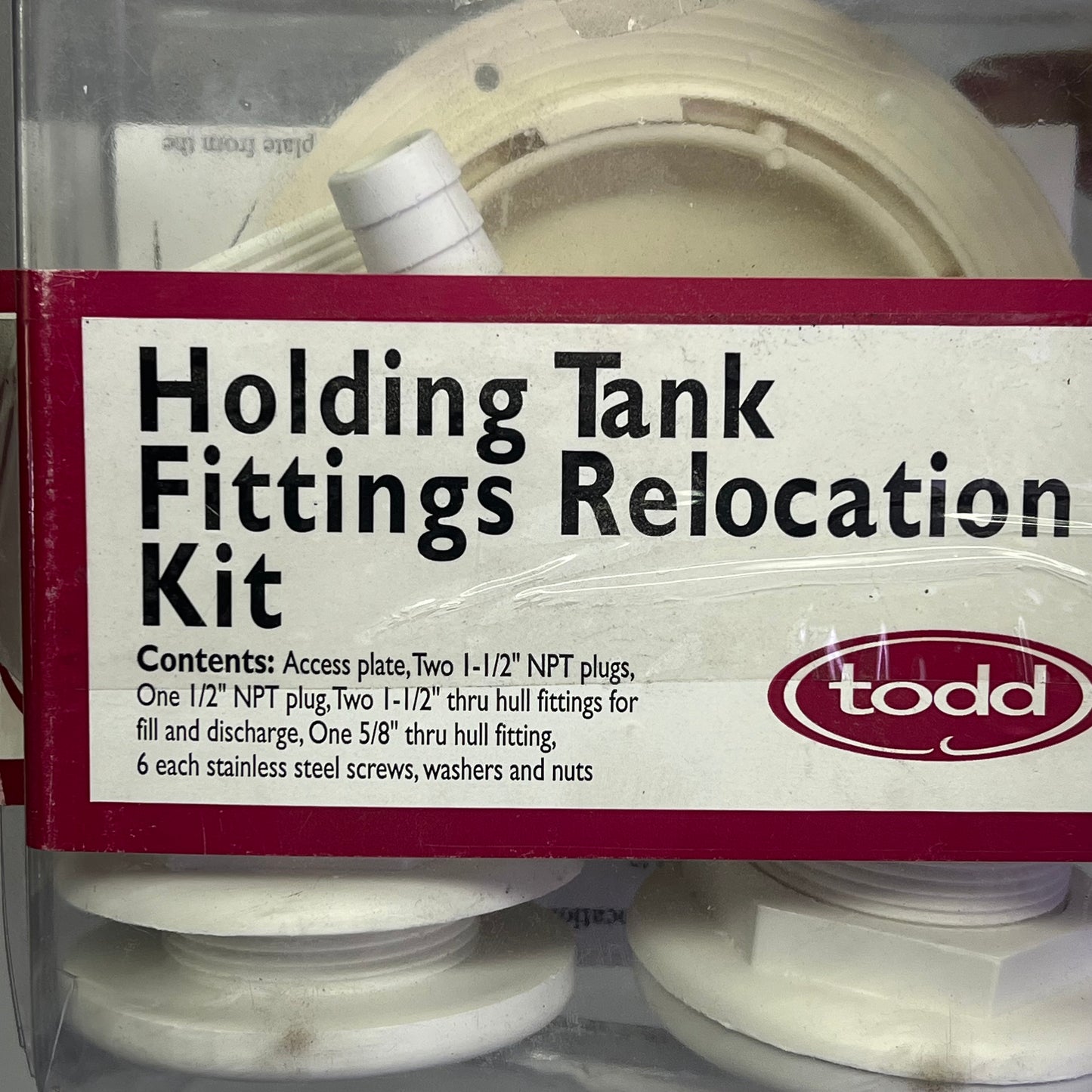 TODD Holdings Tank Fitting Relocation Kit Stainless Steel Hardware White 90-2219