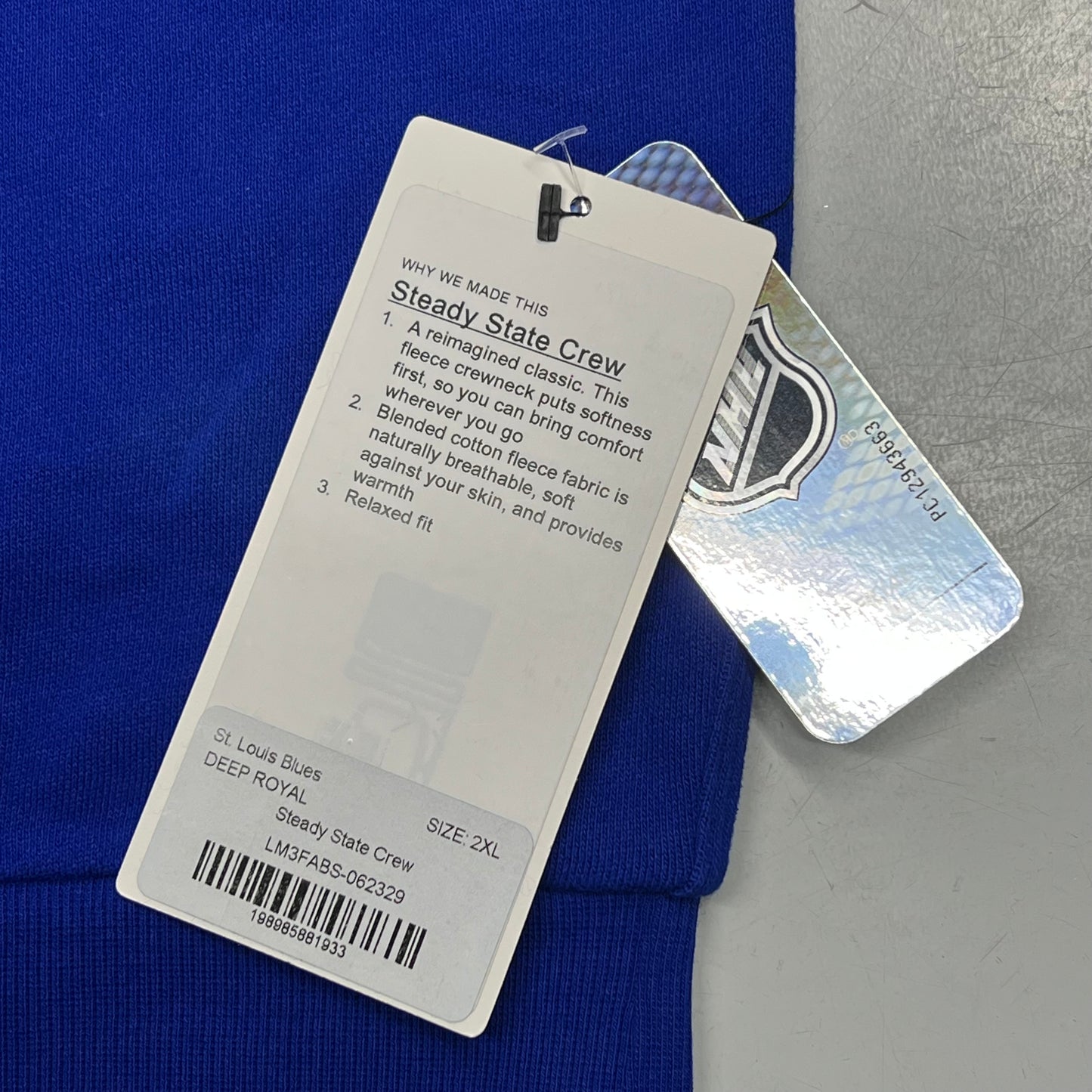 LULULEMON St. Louis Blues Steady State College Crewneck Men's Sz 2XL Cobalt Blue