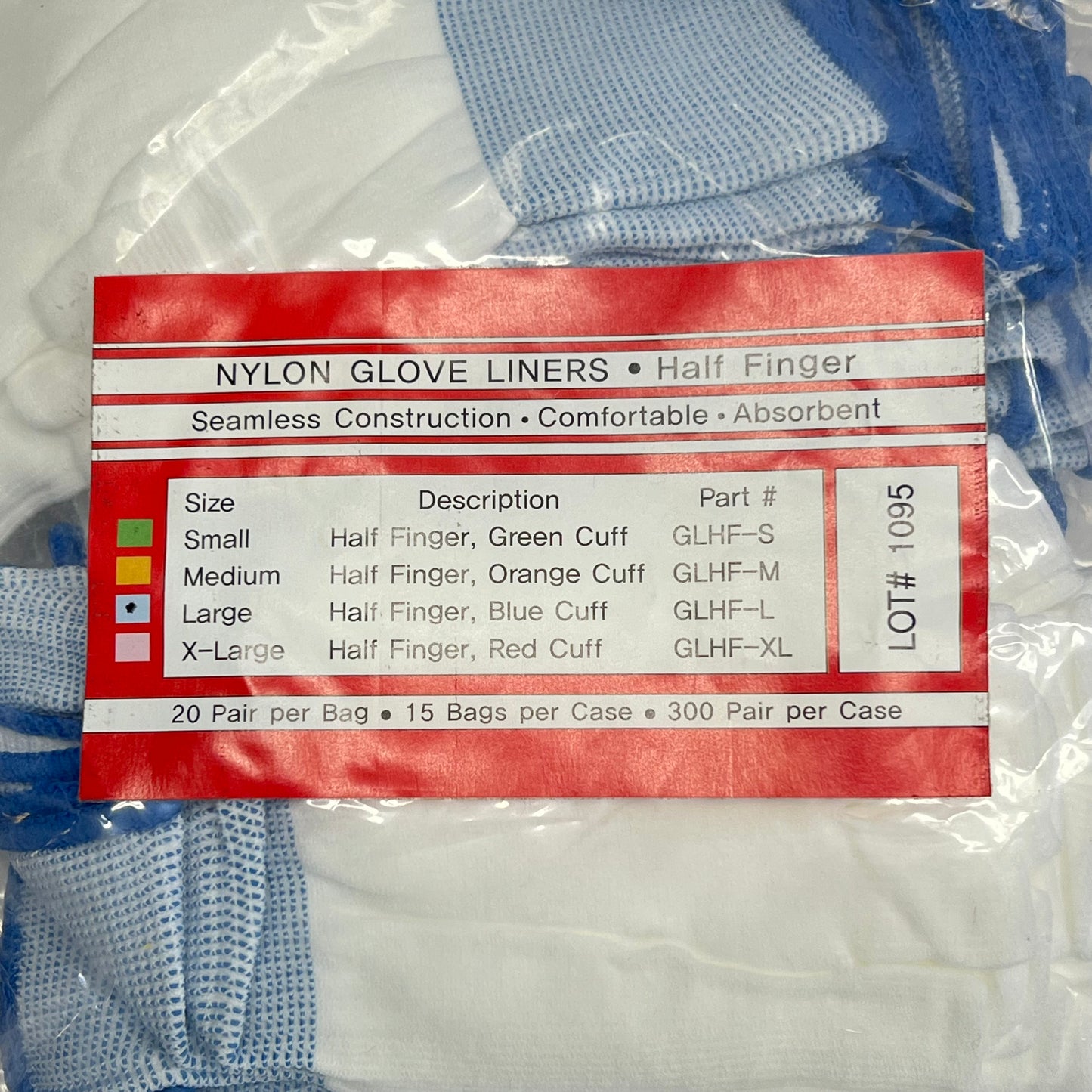 PURUS INTERNATIONAL (20 PAIRS) Pure Touch Glove Liners Unisex Sz Large Blue