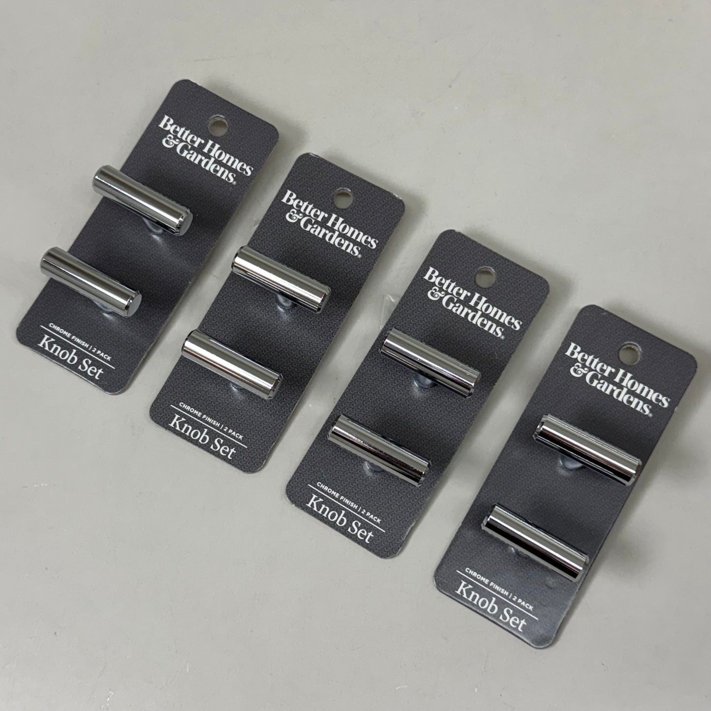 BETTER HOMES & GARDENS (4 PACK, 2 KNOBS EACH) Bar Knob 1-9/16" Polished Chrome