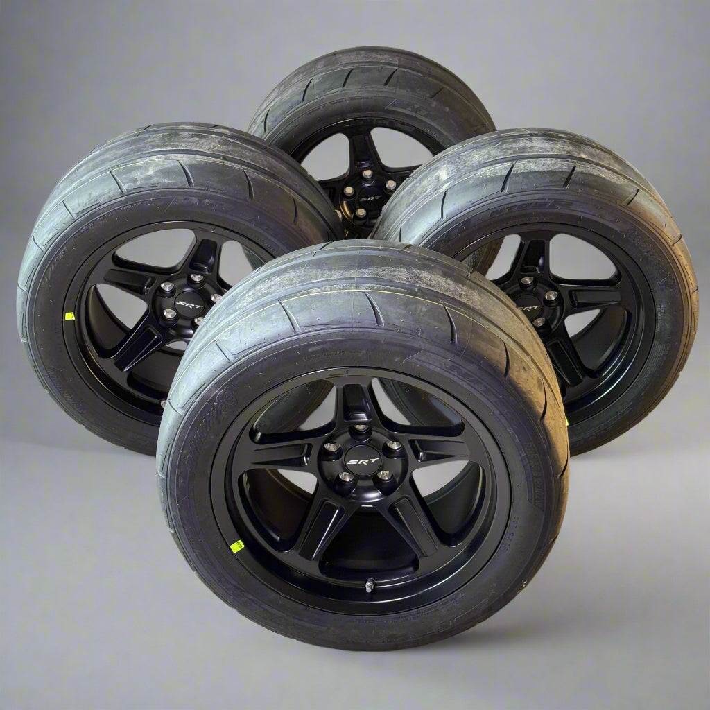 SRT (SET OF 4) Dodge Challenger SRT Demon Wheels & Tires Sz P315/40R18 102W, DOT 3M53917 Black