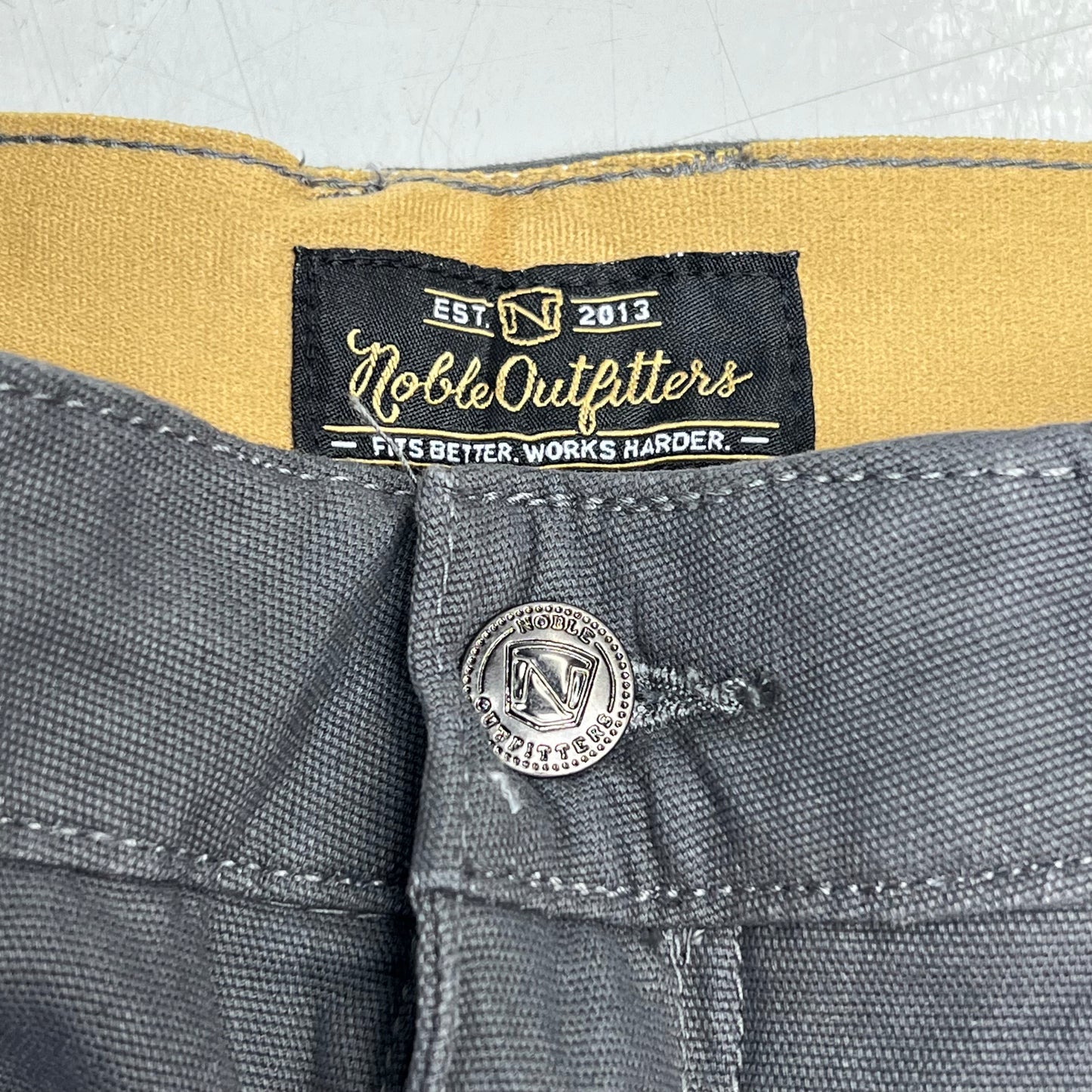 NOBLE OUTFITTERS Tug-Free Stretch Canvas Utility Pant Women's Sz 14 Asphalt 24036