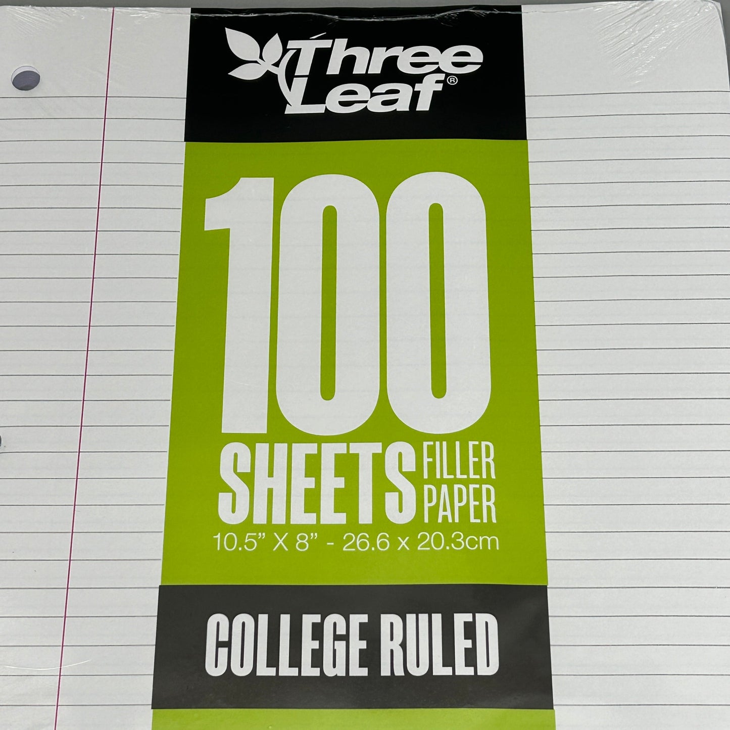 ZA@ THREE LEAF (36 PACK) Filler Paper College Ruled 100 Count 10.5" x 8" (New) A