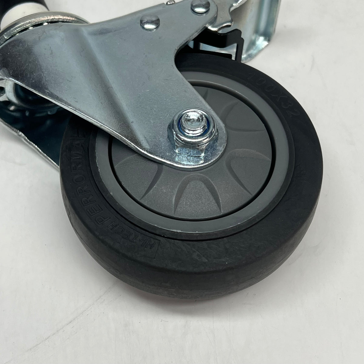 FLEX PIPE (2 PACK) Swivel Stem Caster W/ Brake 4" 250lb Cap Silver/Grey W-4ESB