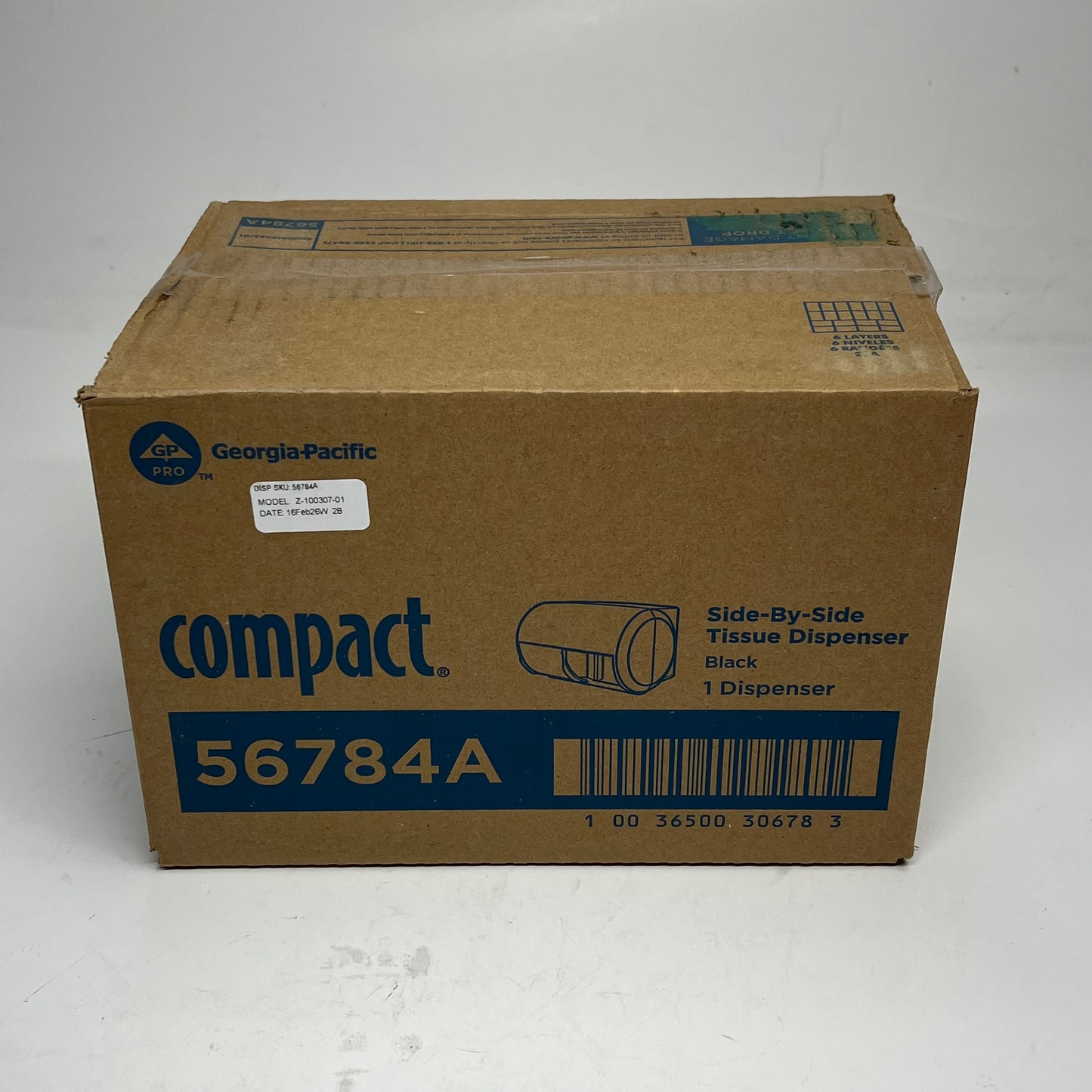 COMPACT 2 Roll Coreless High Capacity Toilet Paper Dispenser Black 56784A