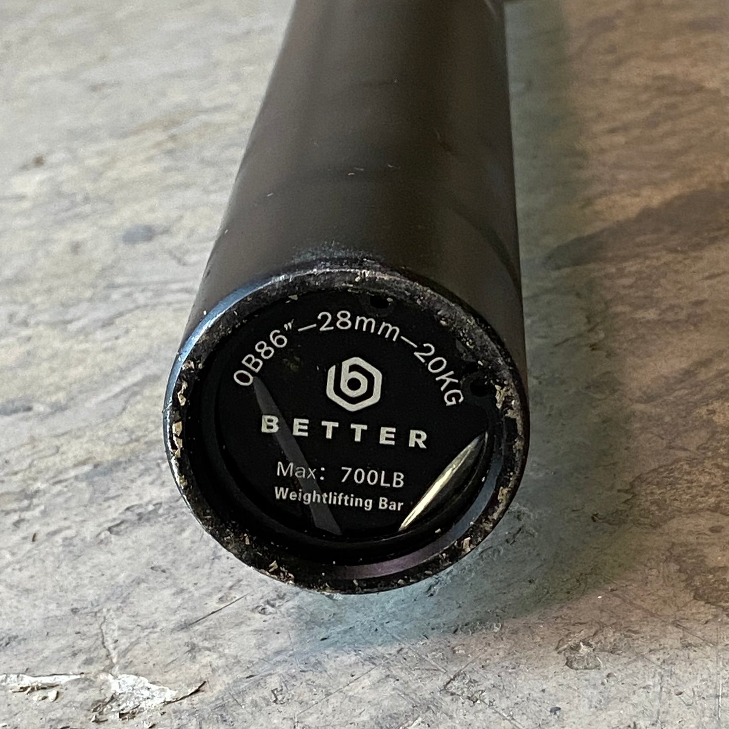 BETTER Weightlifting Bar Max 700 Lbs 87"L Black 0B86