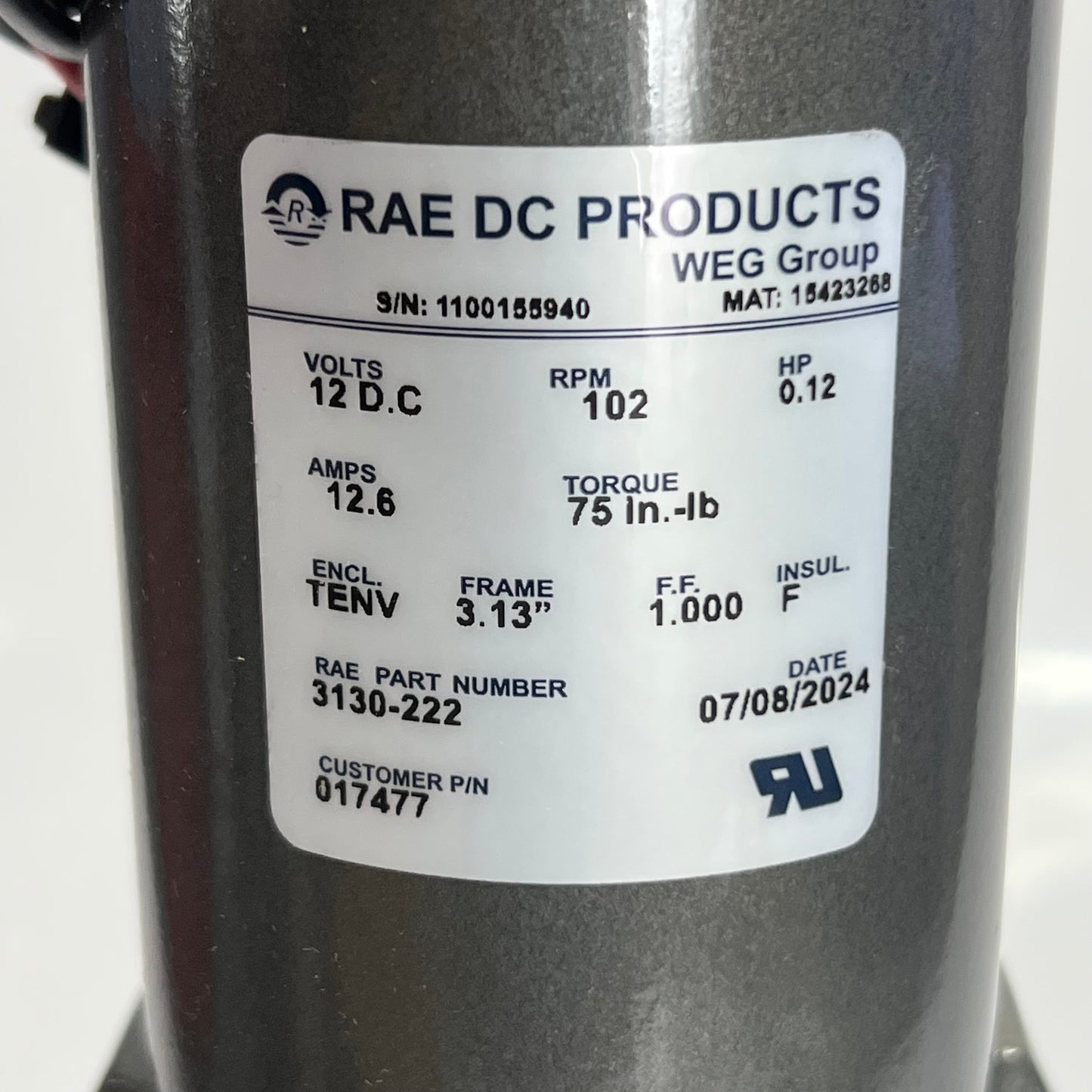 WON-DOOR Universal Closing System Subassembly PMD75 Pocket Motor Drive 12V 016151