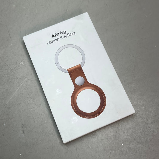 APPLE Stainless Steel & Leather Key Ring For AirTag Brown MX4M2ZM/A (Return)