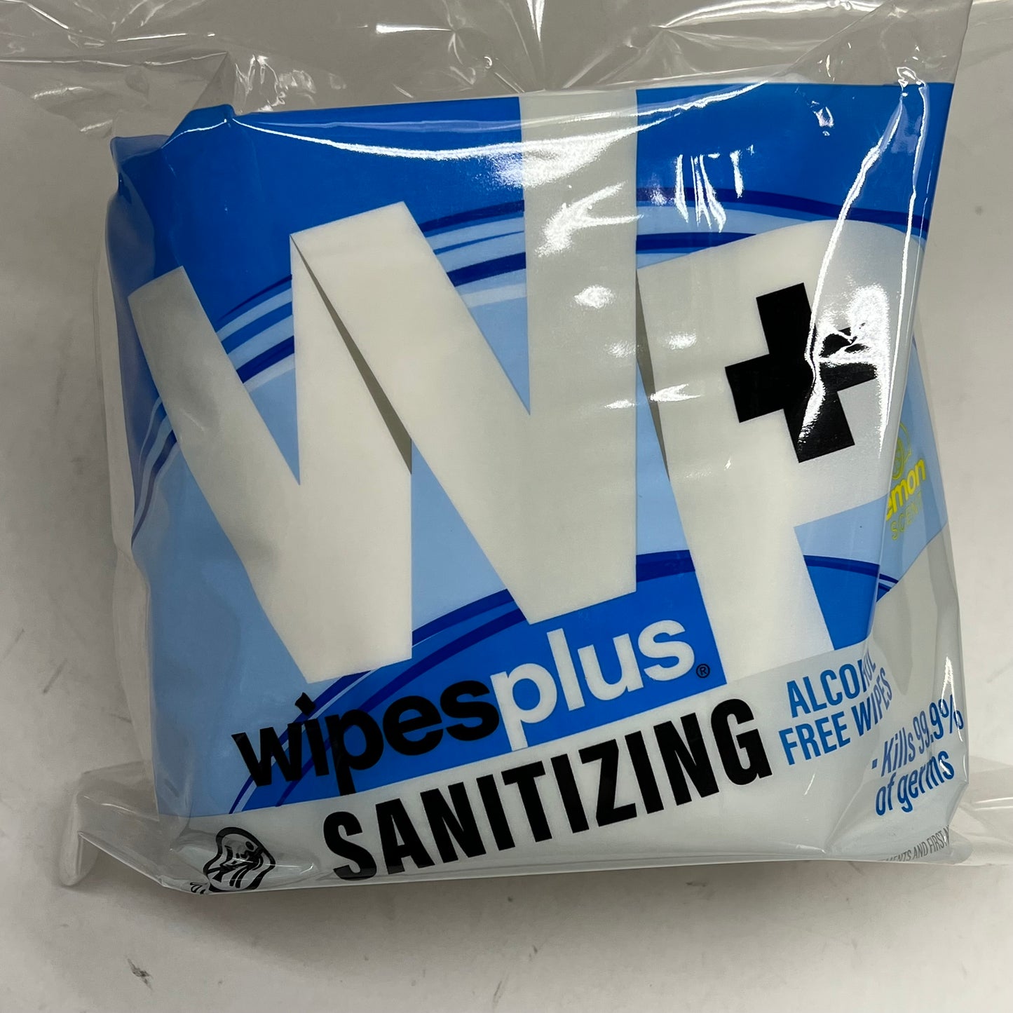 WP WIPES PLUS Lemon Scent Sanitizing Wipe Alcohol Free 800 Wipes 8"x6" BB 11/26