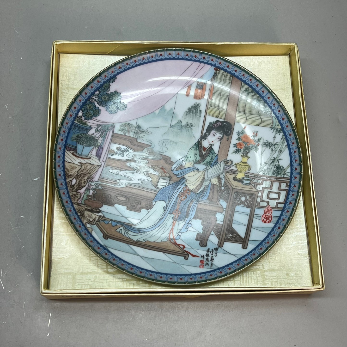 IMPERIAL JINGDEZHEN PORCELAIN  (FULL SET OF 12) Chinese Collectors Plates 8.5"d