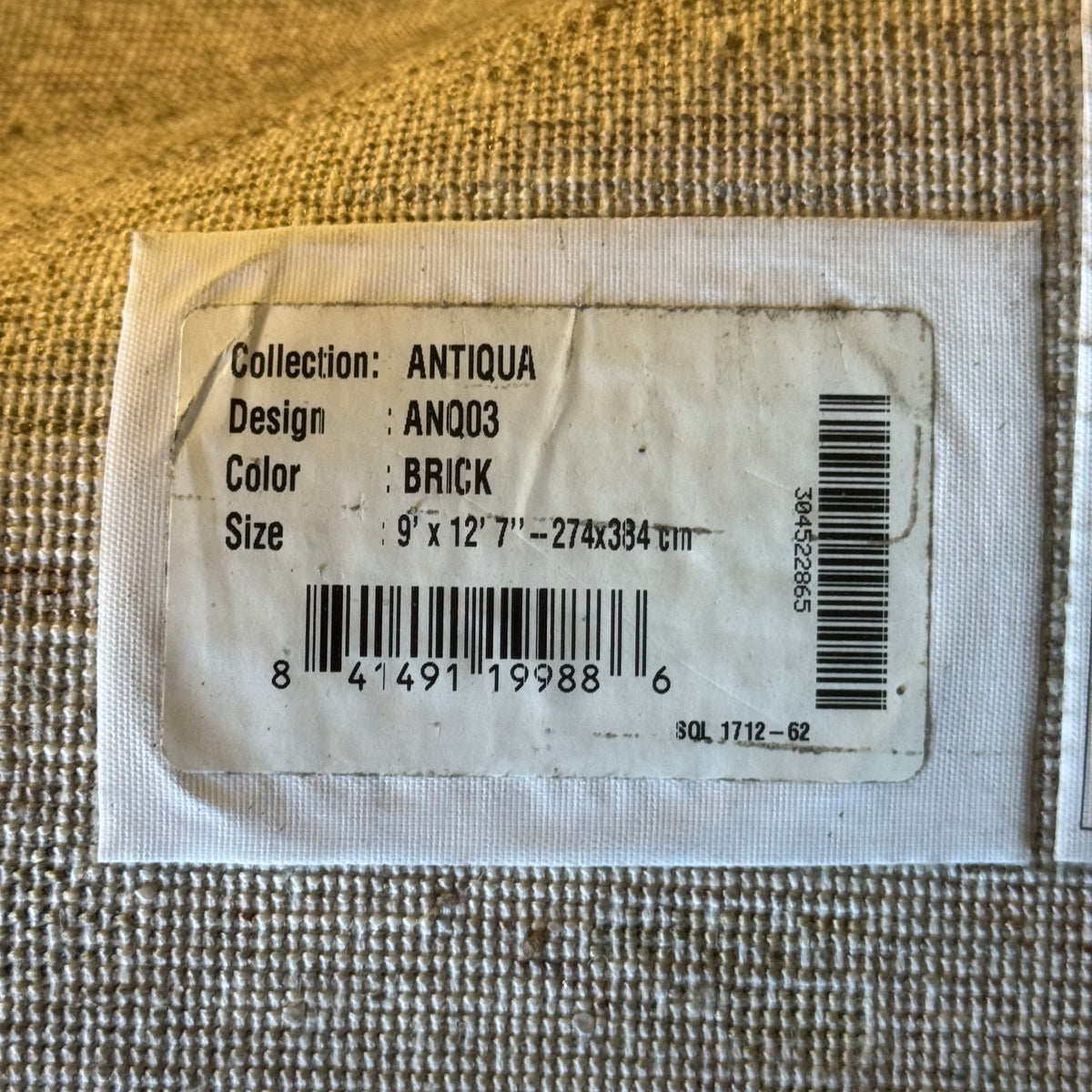 ZA@ NOURISON HOME ANTIQUA Area Rug Sz 9' x 12'-7", Brick ANQ03