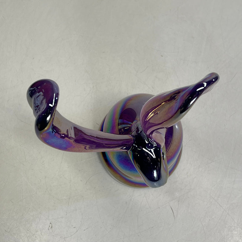 HUNT SLONEM Hand Blown Bunny Scuplture  13" L Rainbow Chromatic Hue