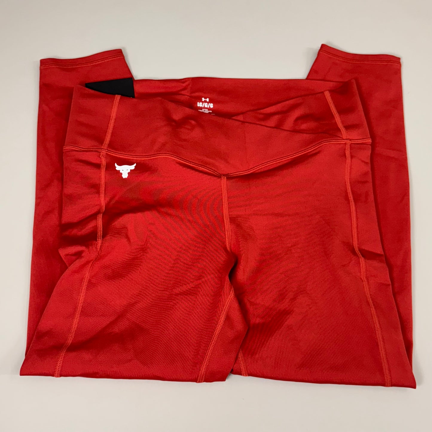 UNDER ARMOUR Women's Project Rock Crossover Ankle Leggings Sz L Heritage Red