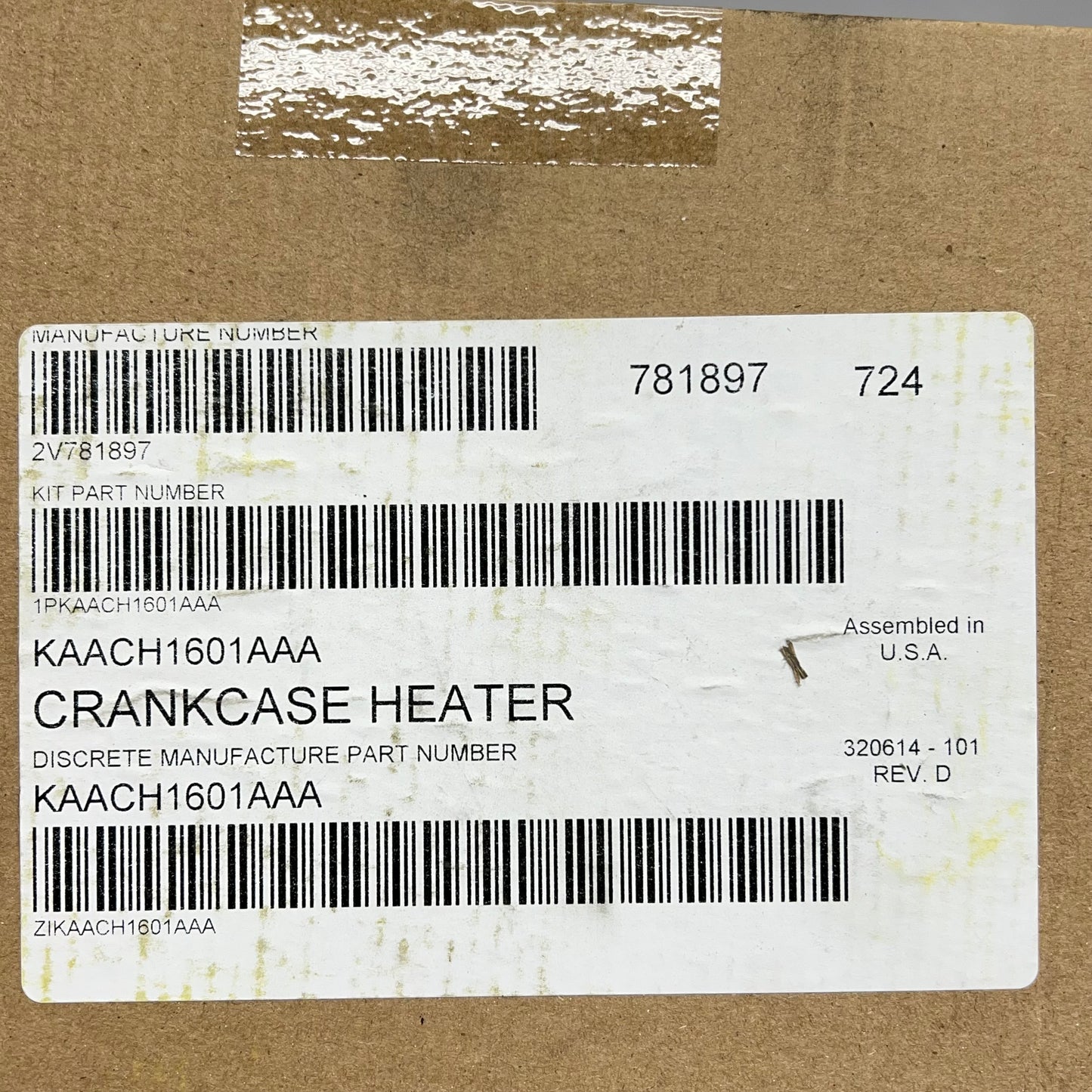 CARRIER Crankcase Heater for Hvac Equipment 240 Vac KAACH1601AAA 2V781897