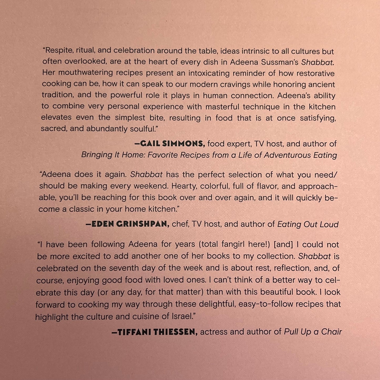 SHABBAT Hardback Recipe Book By Adeena Sussman "From My Table To Yours"