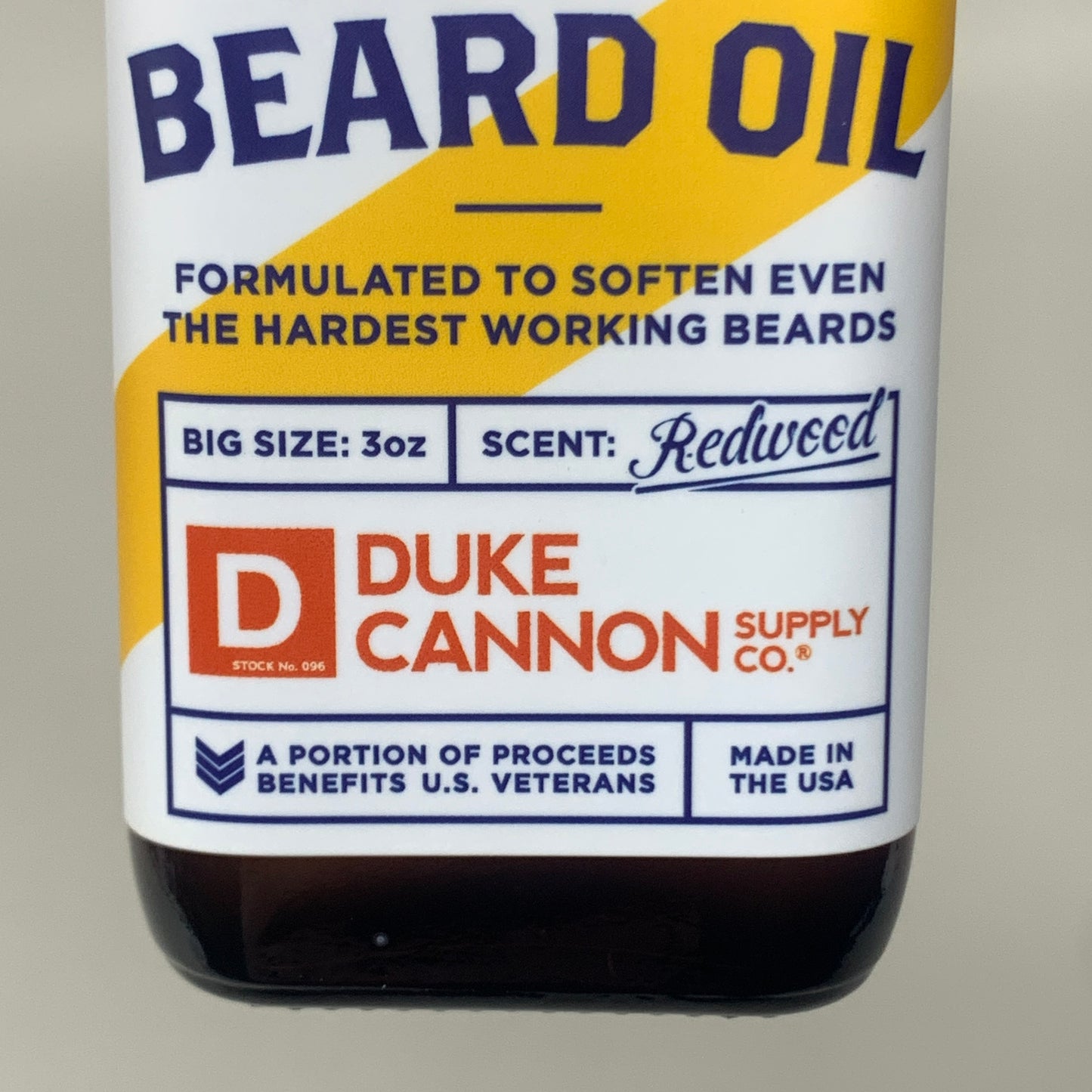 DUKE CANNON Best Damn Beard Oil Natural Ingredients Redwood Scent 3oz