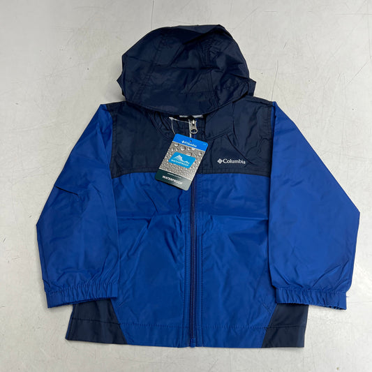 COLUMBIA Glennmaker Waterproof Rain Jacket Full Zip  Boy's Sz 4T Blue RD3416-436