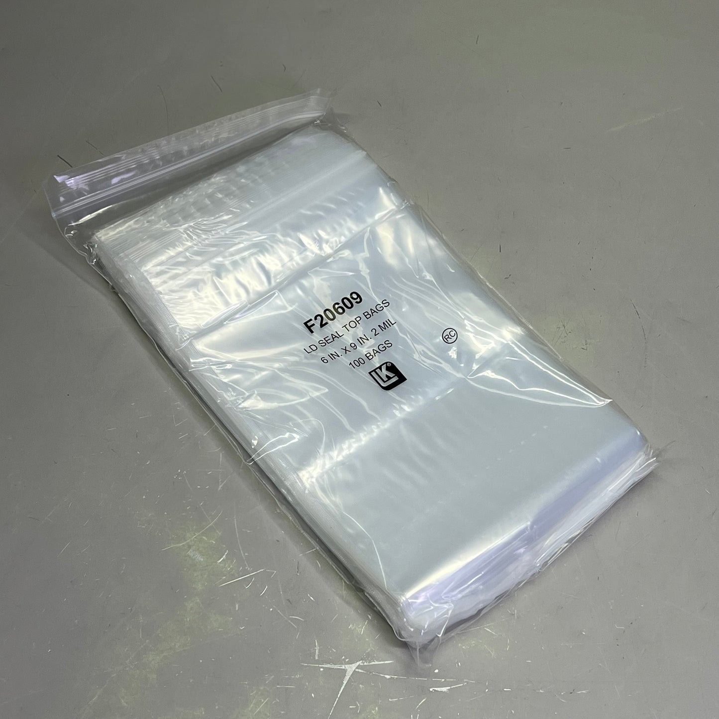ELKAY PLASTICS (1000) LD Poly Seal-Top Bags 6 In. X 9in. F20609