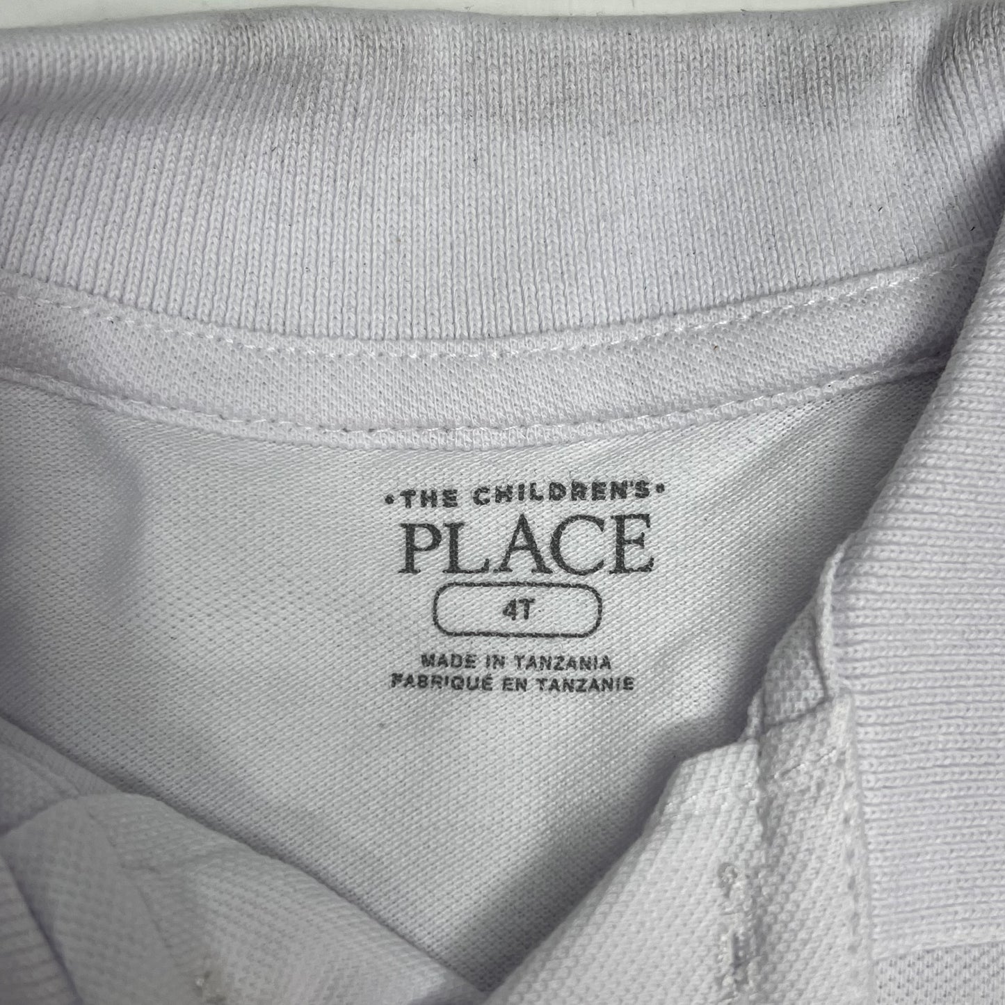 ZA@ THE CHILDRENS PLACE Uniform Soft Pique Polo Shirt 100% Cotton Boy's Sz 4T White (As-Is)
