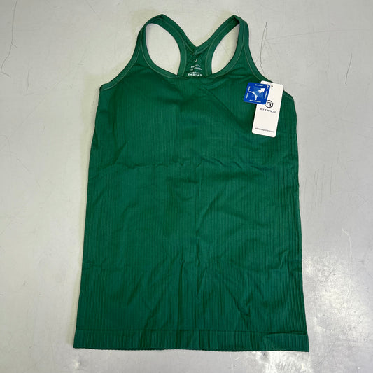 ATTRACO Ribbed Racerback Scoop Neck Athletic Tank Top Women's Sz M Grass Green