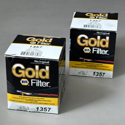 NAPA(2 PACK)The Original Gold Oil Filter Nitrile Gasket Material 21 Micron 1357
