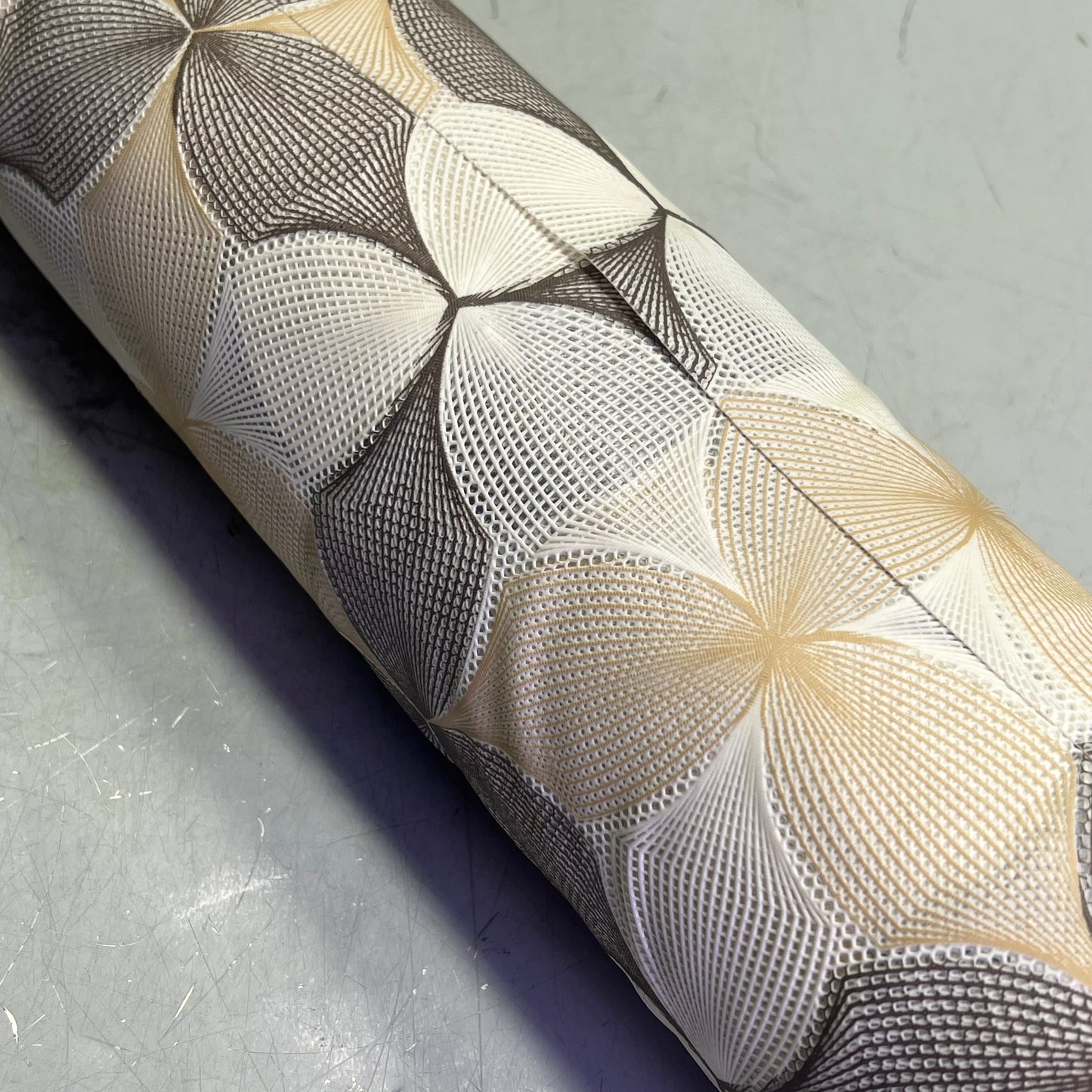 PVC Faux Crochet Floral Pattern Tablecloth 54"x60' Brown/Tan/White