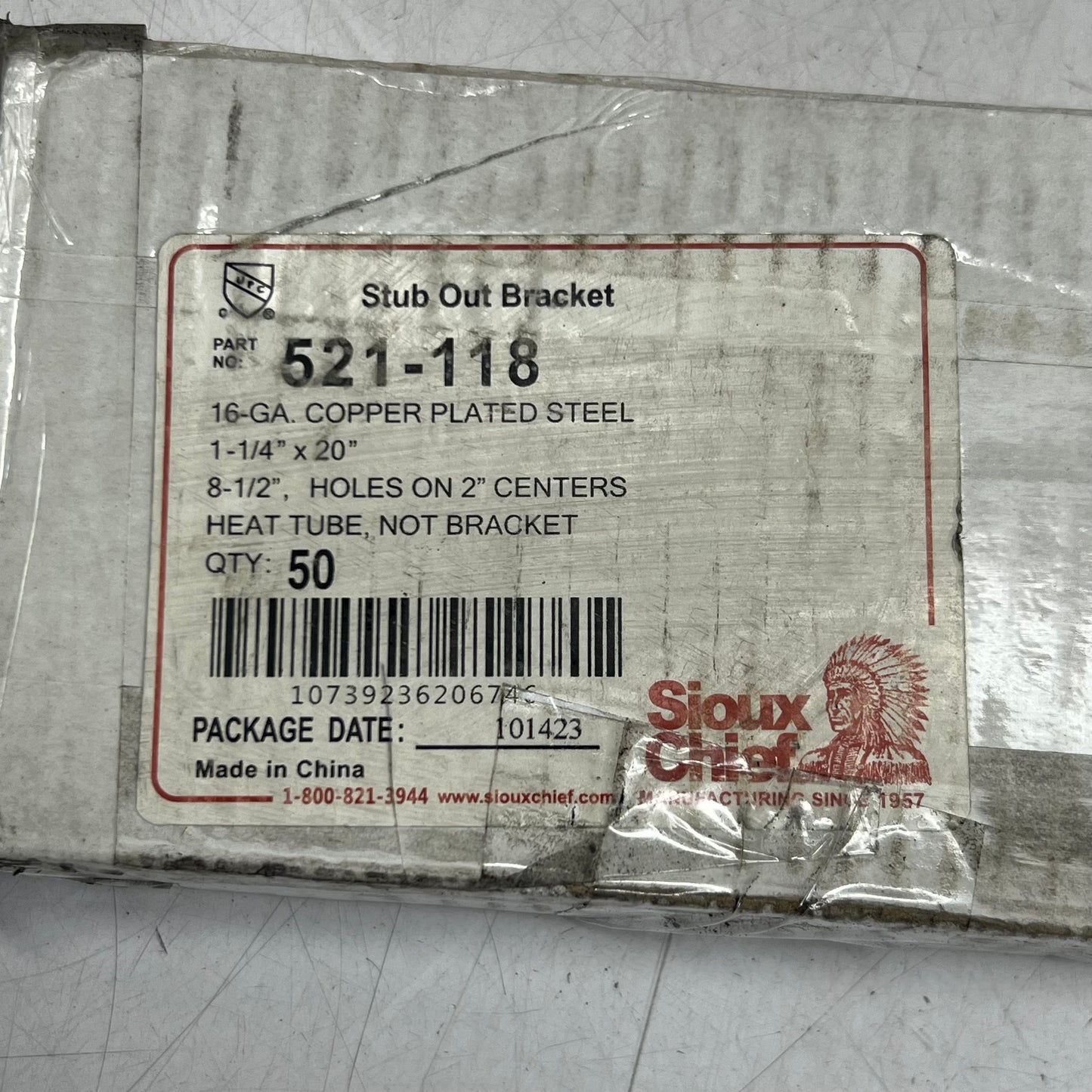 SIOUX CHIEF (50 PACK) 16-ga. Copper Stub Out Bracket Sz 1-1/4" x 20" Cooper 521-118