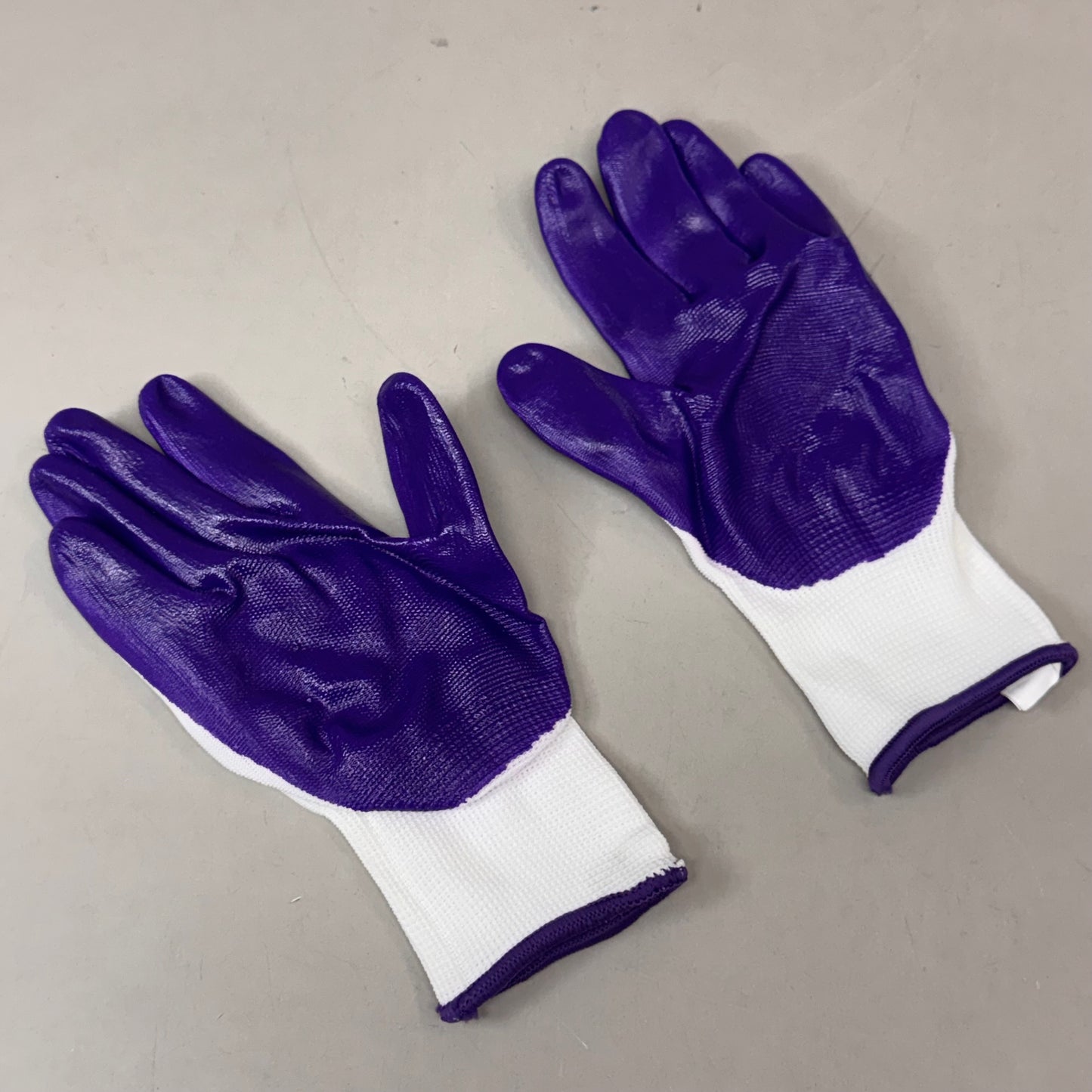 RED STEER  (10 Pairs) Nitrile Palm Gardening Gloves Purple White Medium Women New Medium  Purple