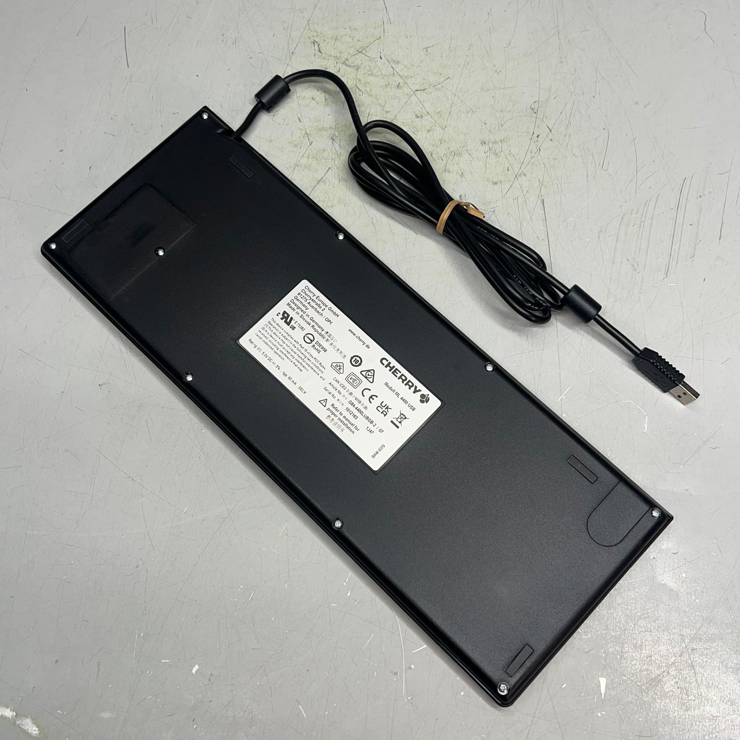 CHERRY Compact Keyboard W/ Trackball & Mouse Buttons 83 Key  Black G84-4400