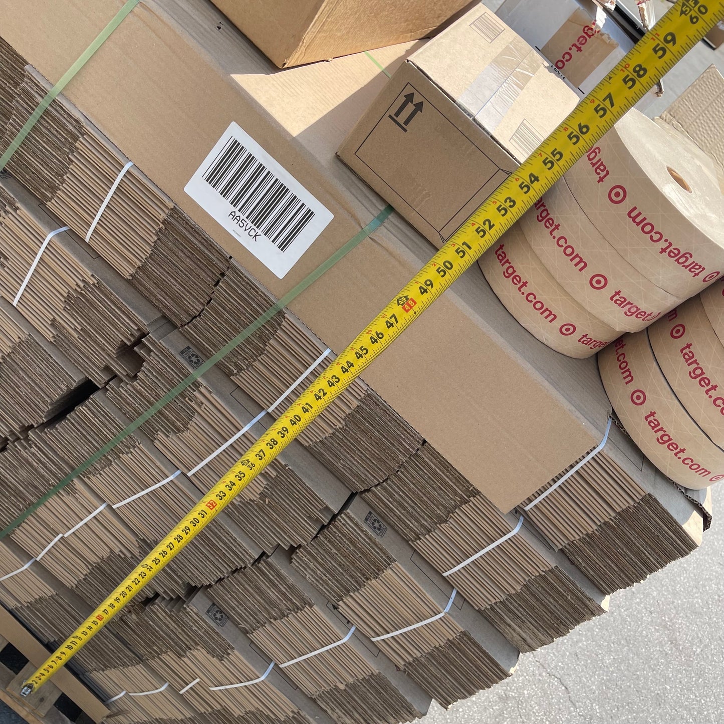 ZA@ Pallet of TARGET Cardboard Boxes, Mailers, & Kraft Paper Packing Tape (AS-IS)