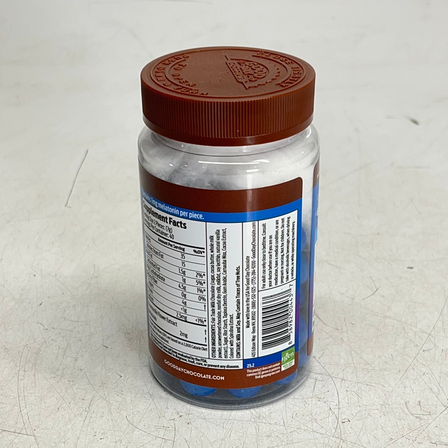 GOOD DAY (80 PIECES) Chocolate Adult Sleep Supplement 1 MG Per Piece BB 08/27