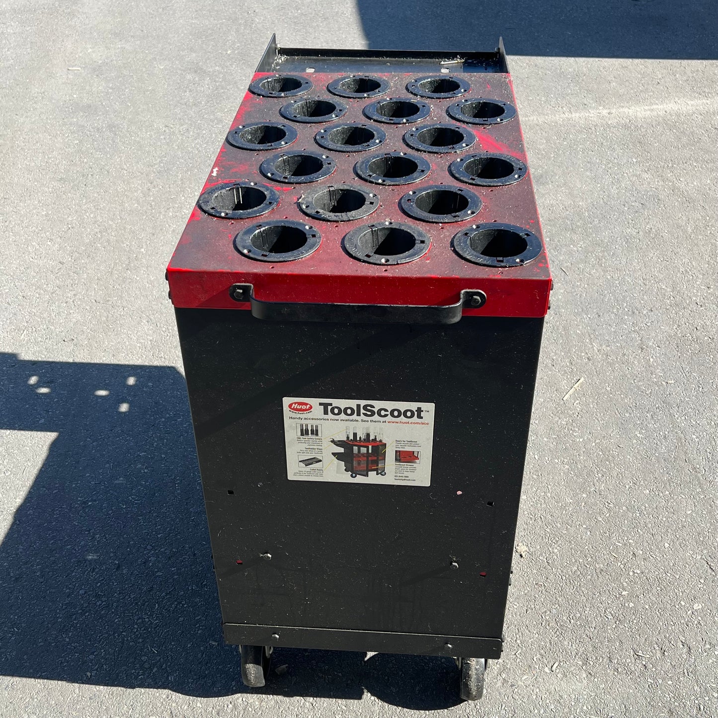 HUOT Tool Scoot Tool Cart For  CAT 40 BT40 NMTB Fits 35 Tools Black/Red (Used)