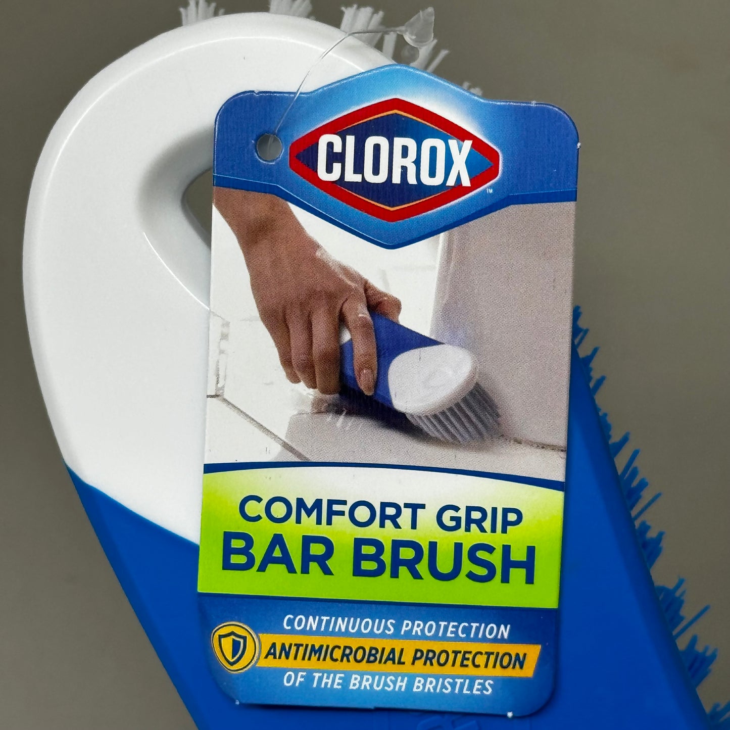 CLOROX (3 PACK!) Comfort Grip Bar Brush 8" x 2" Blue/White 622118