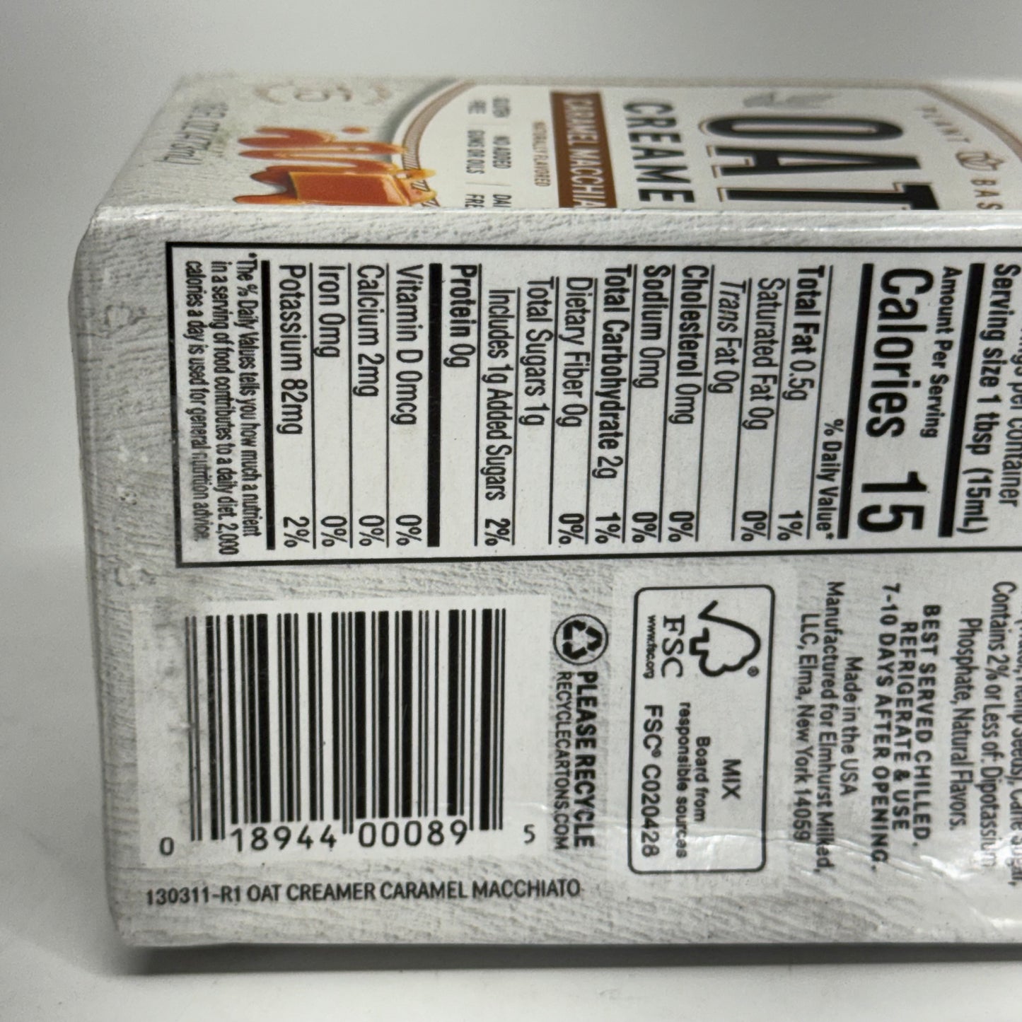 ELMHURST (6 PACK) Elmhurst Caramel Macchiato Oat Creamer 16 fl oz. BB 09/26