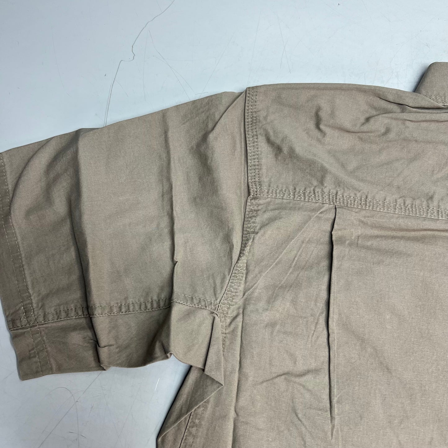 NOBLE OUTFITTERS Short Sleeve Weathered Work Shirt Men's Sz XL-R Khaki 12005