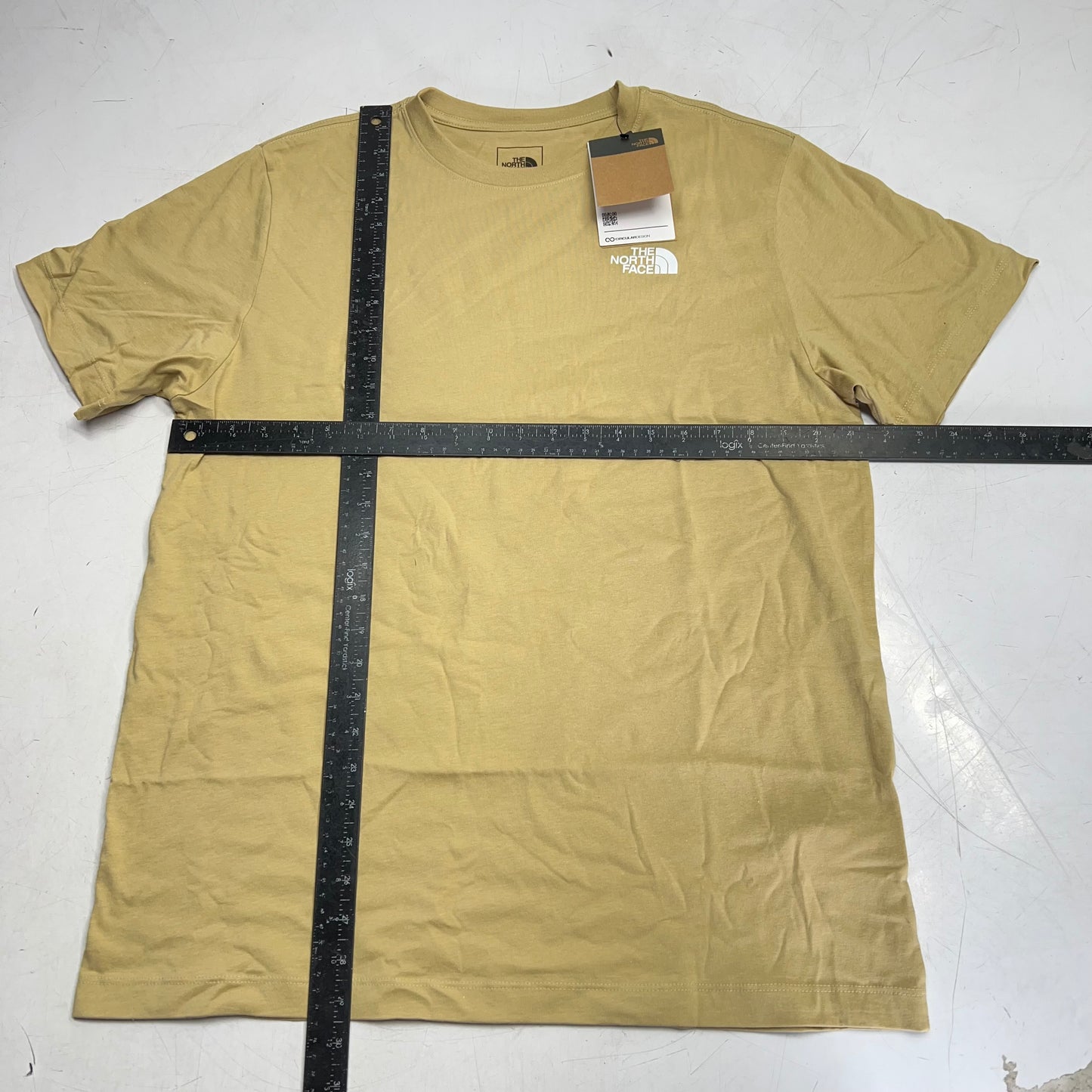THE NORTH FACE Evolution Box NSE Regular Short Sleeve Men's Sz L Khaki Stone
