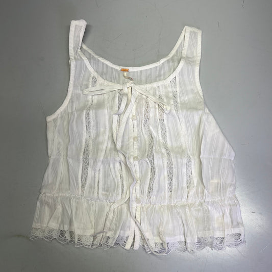 FREE PEOPLE 100% Cotton Alana Lace Tank  Women's Sz XS Clean Ivory 98240930