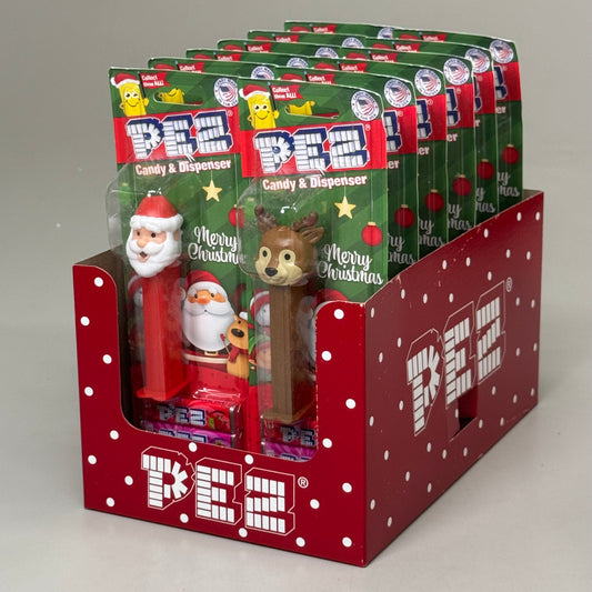 PEZ (12 PACK) Christmas Candy Dispenser Assortment w/ 3 Rolls Candy BB 04/29