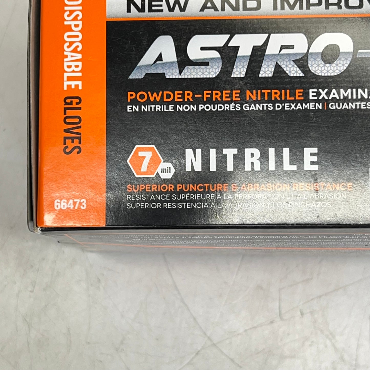 ASTRO GRIP (100 Gloves) Powder Free Nitrile Examination Gloves L Orange 66473