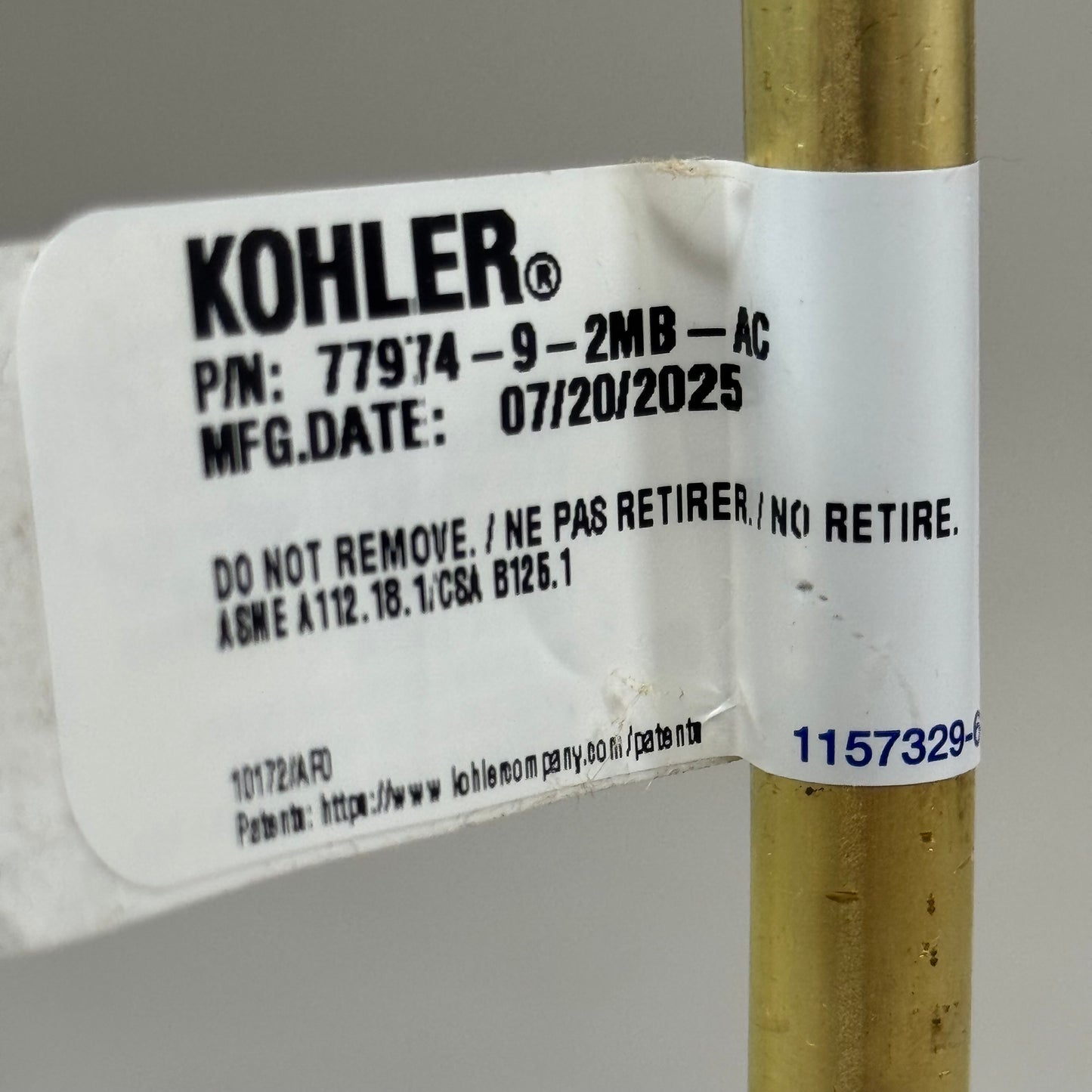 KOHLER Bathroom Sink Handle Set Vibrant Brushed Moderne Brass 77974-9-2MB